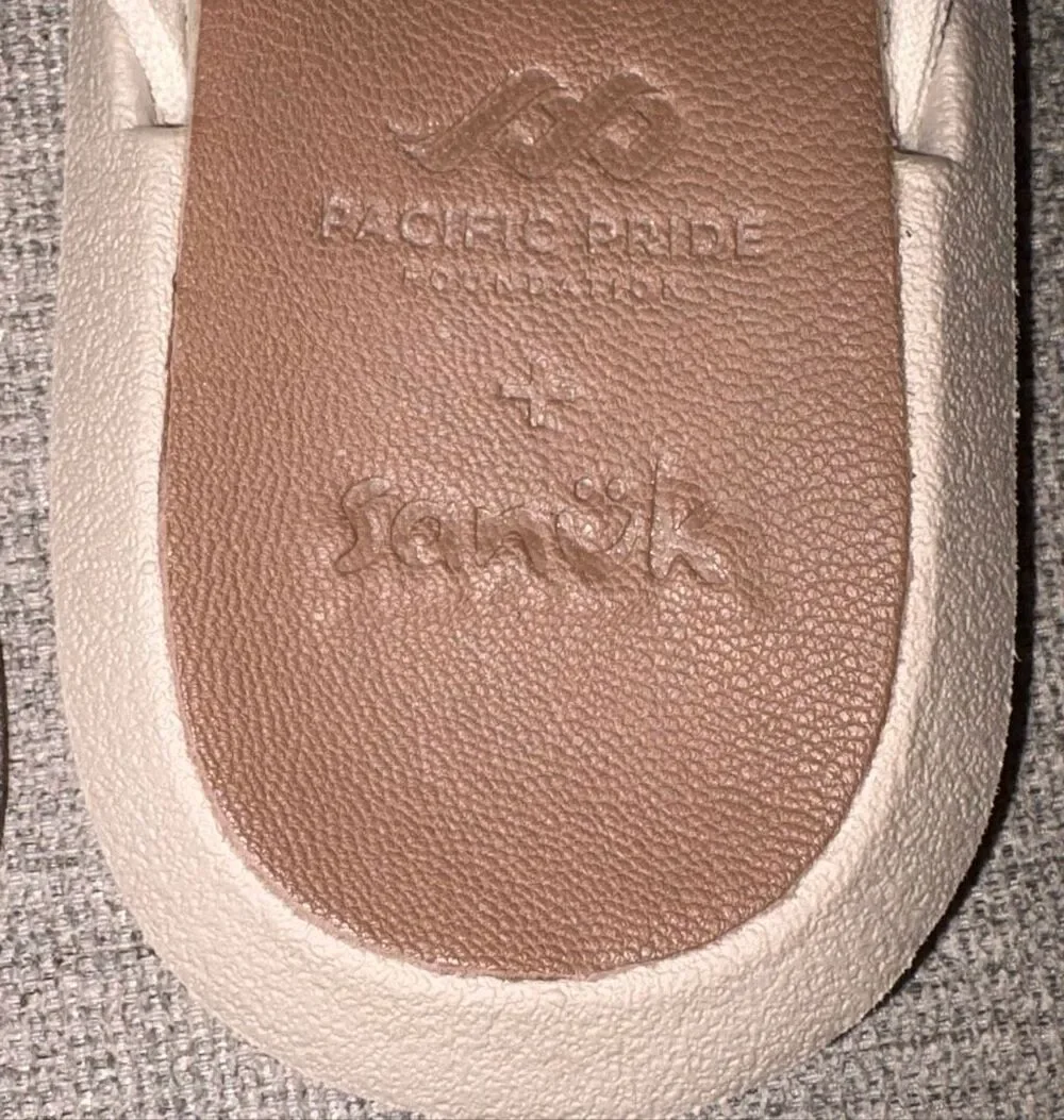 Sanuk x Pacific Pride We Got Your Back mules size 10